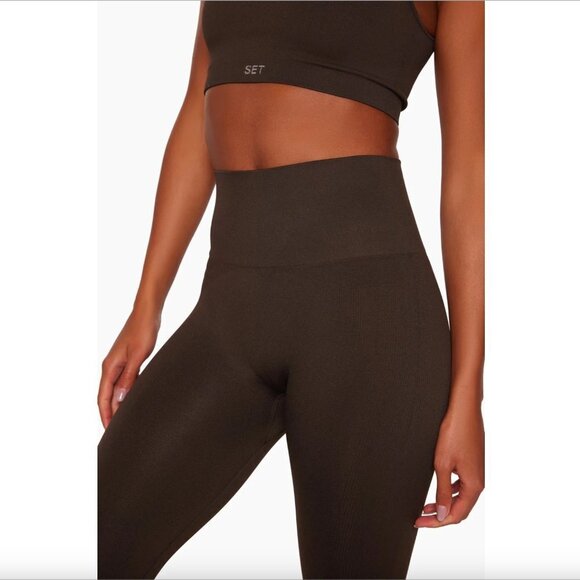 SET Active SCULPTFLEX® Espresso Seamless High-Waist Leggings Size XS - Picture 4 of 5